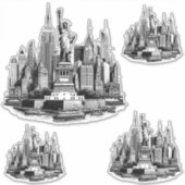 Sticker Bâtiments de New York City Architecture art (Devant)