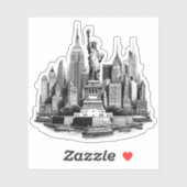 Sticker Bâtiments de New York City Architecture art (Feuille)