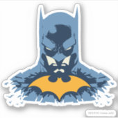 Sticker Batman Bust brisé Avec Logo Or (Devant)