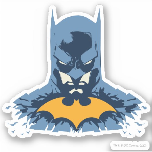 Sticker Batman Bust brisé Avec Logo Or (Devant)