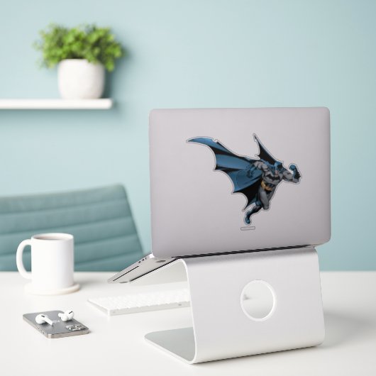 Sticker Batman court avec enthousiasme (Ordinateur portable sur le bureau)