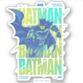 Sticker Batman Électrique Qui Traverse La Typographie (Devant)