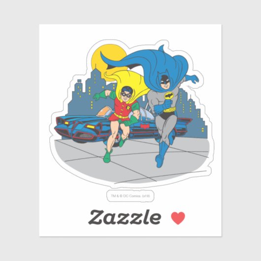 Sticker Batman Et Robin En Course (Feuille)