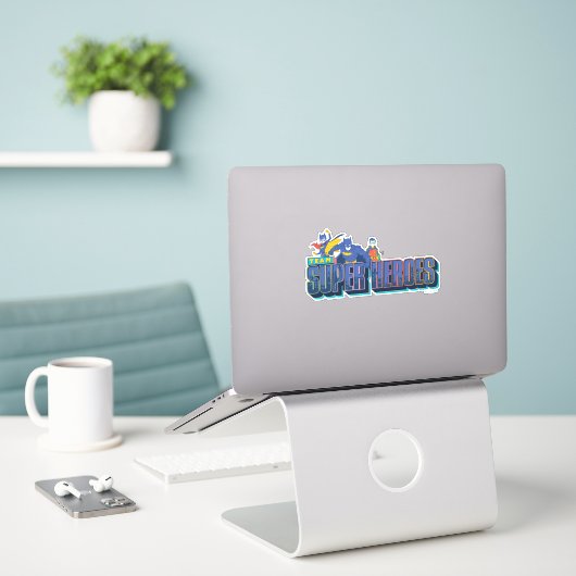 Sticker Batman | Team Super Heroes (Ordinateur portable sur le bureau)
