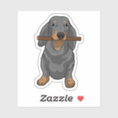 Sticker Bâton Dachshund (Feuille)