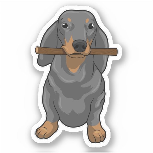 Sticker Bâton Dachshund (Devant)