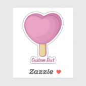 Sticker Bâton de crème glacée du coeur (Feuille)