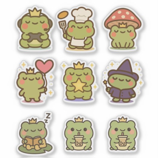 Sticker Bâton de grenouille Kawaii (Devant)