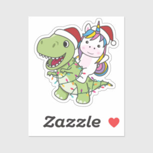 Sticker Bâton Dinosaur Noël Unicorne Hiver T-Rex Dino