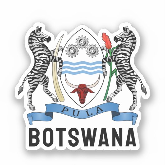 Sticker Bâton rond classique du Botswana (Recto)