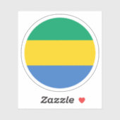 Sticker Bâton rond Gabon Drapeau (Feuille)