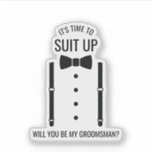 Sticker Bâtonnet de proposition de Cravate Mariage noir (Devant)