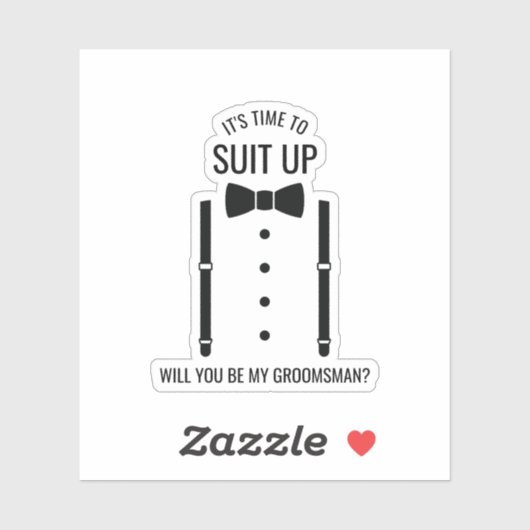 Sticker Bâtonnet de proposition de Cravate Mariage noir (Feuille)