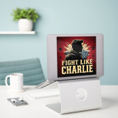 Sticker Bats-toi comme Charlie (Ordinateur portable sur le bureau)