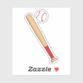 Sticker Batte de baseball avec balle (Feuille)