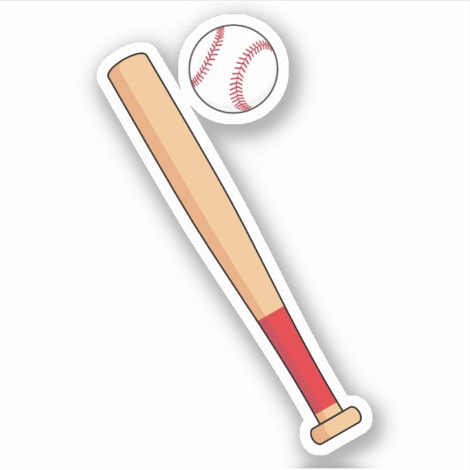 Sticker Batte de baseball avec balle (Devant)