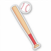 Sticker Batte de baseball avec balle (Devant)