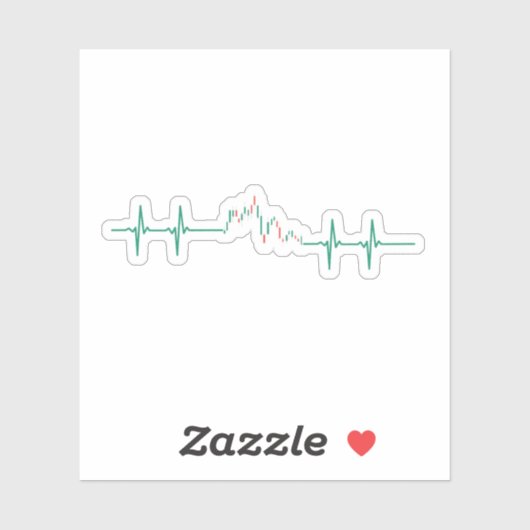 Sticker battement de coeur du trader (Feuille)