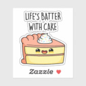 Sticker Batter la vie avec gâteau amusant jeu de gâteau (Feuille)
