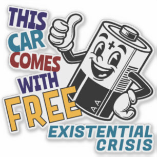 Sticker Batterie de dessin de pare-chocs Tesla Regret