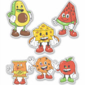 Sticker Batterie de pommes à pastèque Avocado Pack 6 (Devant)