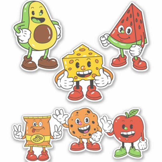 Sticker Batterie de pommes à pastèque Avocado Pack 6 (Devant)