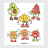 Sticker Batterie de pommes à pastèque Avocado Pack 6 (Feuille)
