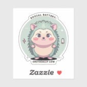 Sticker Batterie sociale critiquelement basse – Humeur ide (Feuille)