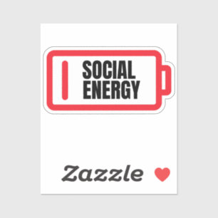Sticker Batterie sociale Énergie sociale Introvertir