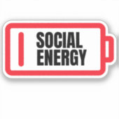 Sticker Batterie sociale Énergie sociale Introvertir (Recto)