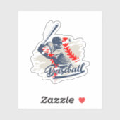 Sticker Batterie vintage Baseball (Feuille)