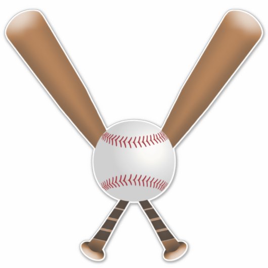 Sticker Battes de baseball et balle (Devant)