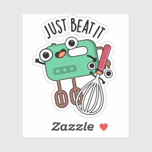 Sticker Battez-Le Drôle Pun À Cuisson (Feuille)