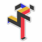 Sticker Bauhaus Poster de l'Homme Coureur (Devant)