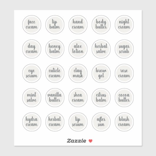 Sticker Baume de crème cosmétique blanc personnalisable de (Feuille)