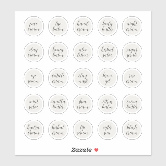 Sticker Baume de crème cosmétique blanc personnalisable de (Feuille)