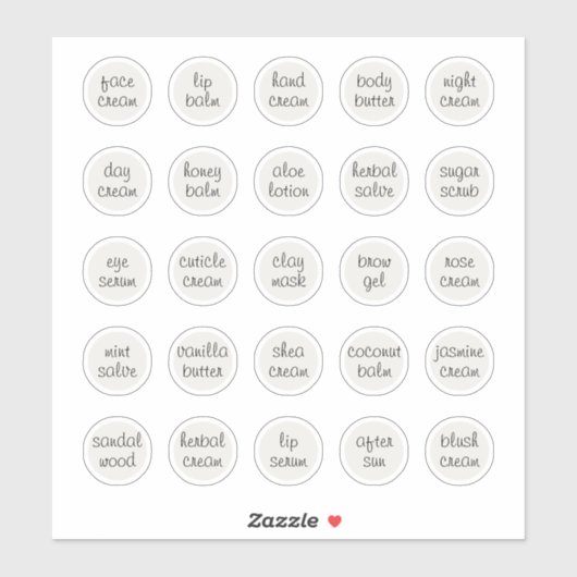 Sticker Baume de crème cosmétique blanc personnalisable de (Feuille)