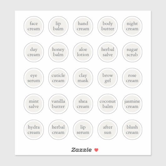 Sticker Baume de crème cosmétique blanc personnalisable de (Feuille)