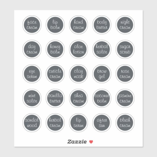 Sticker Baume de crème de bocal noir personnalisable de 1, (Feuille)