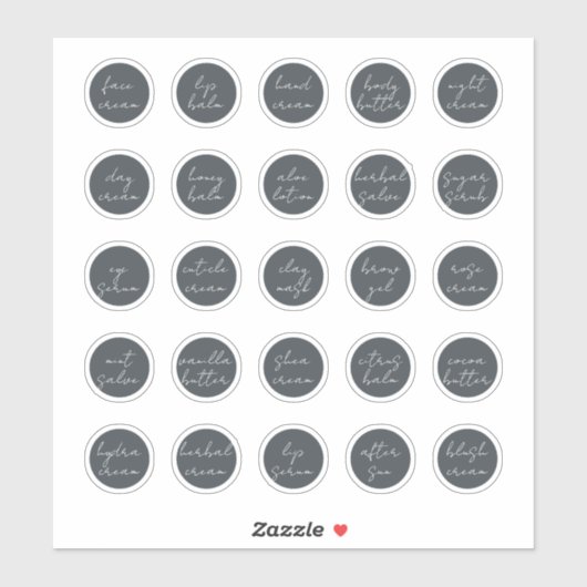 Sticker Baume de crème de bocal noir personnalisable de 1, (Feuille)