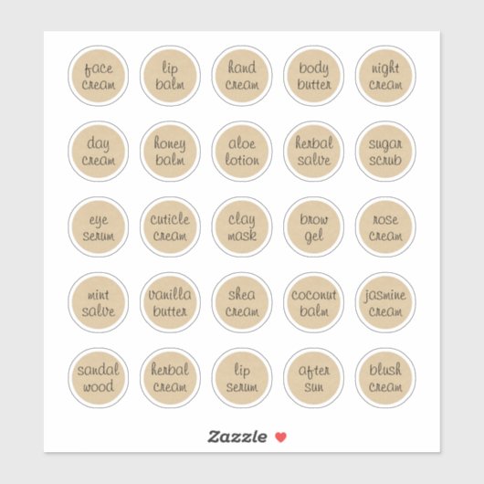 Sticker Baume de crème de pot cosmétique personnalisable K (Feuille)