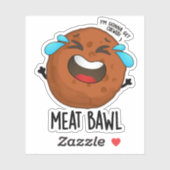 Sticker Bawl de viande amusant jeu de boule de viande (Feuille)