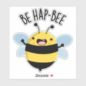 Sticker Be Hap-bee Funny Bee Pun (Feuille)