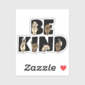 Sticker Be Kind ASL American Sign Language (Feuille)