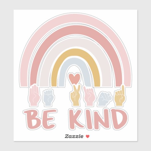 Sticker Be Kind ASL III - Langue des Signes Américaine (Feuille)