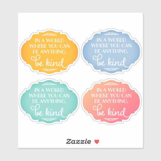 Sticker Be Kind - Couleurs Assorties (Feuille)