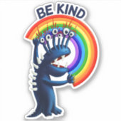 Sticker Be Kind - Sympa Caractère Rainbow Message positif (Devant)