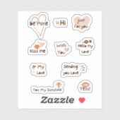 Sticker Be Mine Valentine's Boho citation esthétique (Feuille)