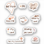 Sticker Be Mine Valentine's Boho citation esthétique (Devant)