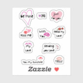 Sticker Be Mine Valentine's mignon citation esthétique (Feuille)
